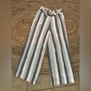 STRIPED LINEN PANTS